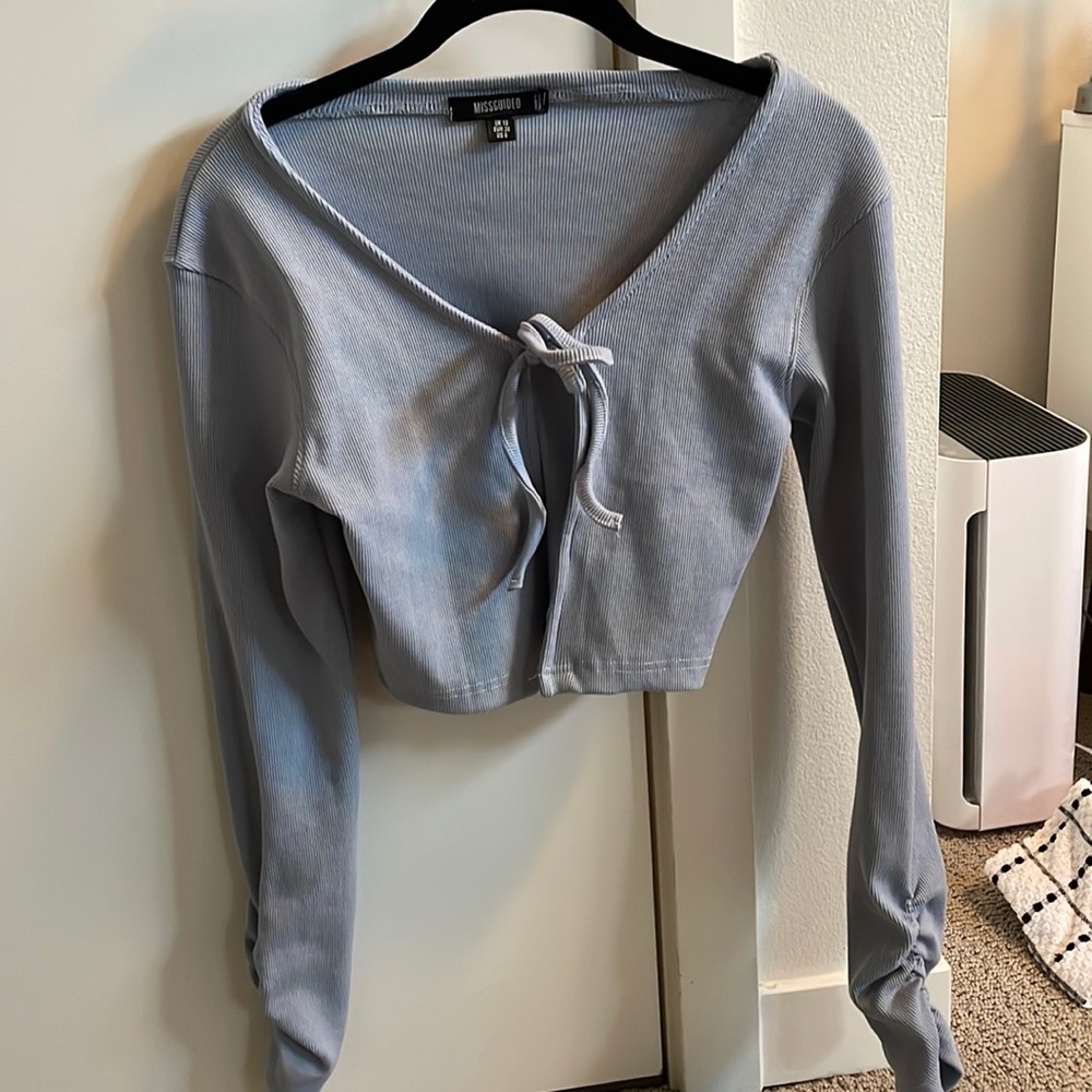 Missguided long sleeve front tie
